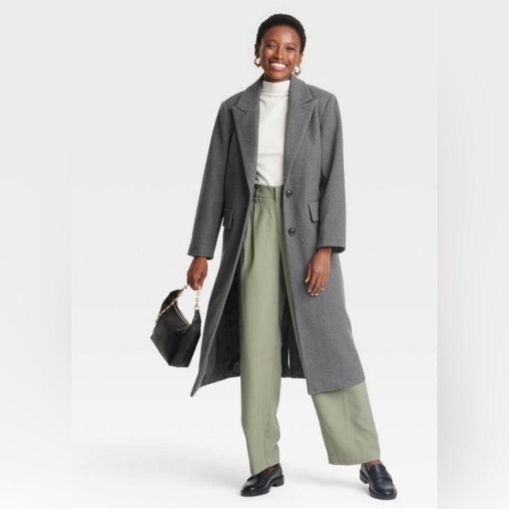 A New Day Women’s Faux Wool Topcoat Gray Size L